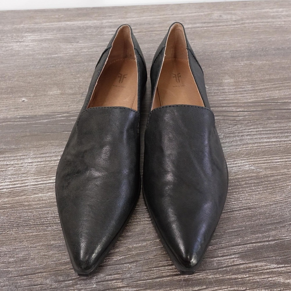Frye Shoes Womens Size 6 Black Kenzie Venetian Loafer Slip On Leather Flats - Picture 3 of 10